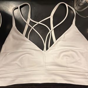 ALO Yoga Strappy Sports Bra. Bright White. Size Large
